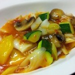 五味五香 - アオリイカの泡辣醤炒め②