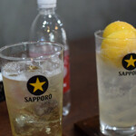 朝めし酒場 ナニコレ食堂 - ホッピー白とレモンサワーで乾杯♪