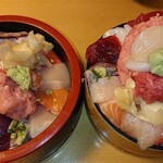 Sushi Sada - 左：並　右：大盛り