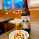 なかむら - お通しのポテサラとビール