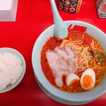 山岡家山形西田店 - 半ライス　ウルトラ激辛ラーメン