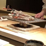 たかおか - 巻いた寿司を炭炙り！