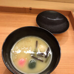祇園 川上 - このお味噌汁が美味しい。お味噌を聞いて買って帰ったけど、同じに作れる訳がない。