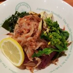 麺屋 六感堂 - ★元祖★ 名残桜つけ麺＋桜海老増し＋桜肉刺し増し