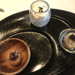 レストラン マノワ - Mene Verdure ９６８０円。ホンビノスのクロケット、根セロリのムース、新玉葱のブラマンジェ。どの品も、とても美味しかったです（╹◡╹）。根セロリのムースが特に良かったです（╹◡╹）（╹◡╹）