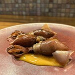 MASUKI - 蛍烏賊のマヨネーズソース　レアな蛍烏賊にゴマ油の風味がノリノリで激うまレベルの一皿ですΣ(´∀｀；)