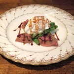 ラ プランシュ - 神戸牛のバラ肉とアスパラの冷製すきやき仕立て