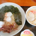 こんの直売センター - ある日の磯ラーメンとミニホタテ丼