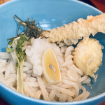 うどん居酒屋 海士麺蔵 - 明石鱧の竹輪天と卵天、カイワレとおろし