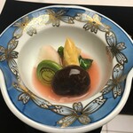 旅亭半水廬 - 箸休：春野菜(椎茸 芹 こごみ 白アスパラ 長芋)