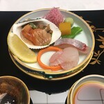 旅亭半水廬 - 平目 ひらす 赤貝 山葵 あしらい