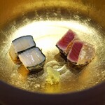 三谷 - 静岡県焼津産の鰹と山口県産の平貝