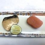 旅亭半水廬 - 鰆の塩焼きと自家製燻製明太子