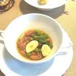 La Brianza - カッスーラと自家製ポテトニョッキ。柔らかく口どけるニョッキがおいしい。インゲン豆やグリンピースの入ったカッスーラも、安定しておいしい。