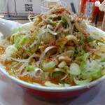 味噌らーめんの店 しなり丸 - ネギラーメン(赤・大盛)・胡椒、七味唐辛子、擦りゴマいっぱい