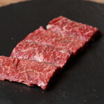 Top-quality skirt steak of Japanese black beef