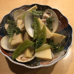 旬菜 おぐら家 - 蛤と筍の酒蒸し