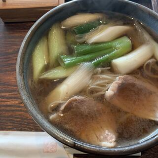 Teuchisobayumeya - 鴨南蛮¥1080 おねぎたっぷり。鴨は肉厚で、食べ応え◎麺は細め。味は◎