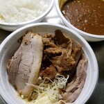 新潟長岡らぁめん 安ざわ食堂 - 生姜焼きライス＋カレー(テイクアウト)