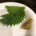 お好み焼き 福竹 - 山芋の薬味