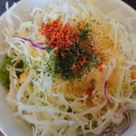 十勝豚丼 いっぴん - サラダアップです(ガーリックパウダー&パセリ？)