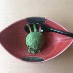 日本料理 桜楽 - ヨモギのシャーベット。