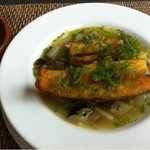 Les deux - 12.5月  穴子のパン粉焼き ゴロゴロ野菜のブイヨン