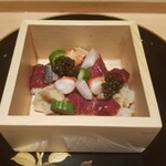 肉屋 田中 - 神戸牛のランプとキャビアのちらし寿司