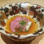 肉屋 田中 - 神戸牛サーロインのじゃぶじゃぶとフランス産のホワイトアスパラ