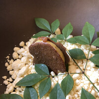 ラ・トゥーエル - ムニュ セゾニエ ８２２８円（総額）。フォワグラのテリーヌ セップ茸のサブレ。