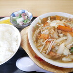 Aoki Ramen - 野菜ラーメン定食ライス大盛（笑）