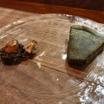 セルサルサーレ - クレープ コウイカと菊芋のピューレ、イカスミの煮込み マッシュルームと