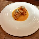 セルサルサーレ - 桜海老と新玉ねぎのかき揚げのスープドポワソン