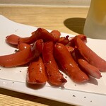 fried red sausage