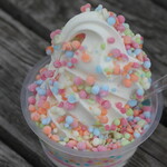 門司港エムズカフェ トキドキ カリイ本舗 - ディッピンドッツアイスクリームをトッピング