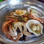 海鮮の蒸しあがり