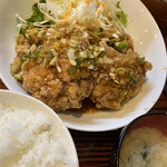 くい亭 - 鶏竜田薬味ソース定食