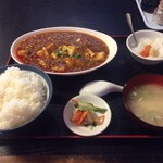 翠月園 - マーボー豆腐とライスセット