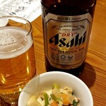 Hananomai - 瓶ビール中とお通し