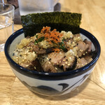 手打式超多加水麺 ののくら - チャーシューご飯(290円)