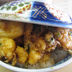 天健 - かきあげ丼 　蓋は半分しか閉じません