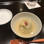 すず木 - ユリ根とソラマメの饅頭餡かけ