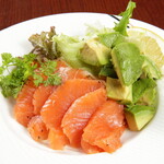 Salmon and avocado carpaccio