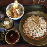 Juuwarisoba Marumatsu - 天丼とざる蕎麦ランチです