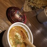 Dining Bar KISAKU - お通し　玉子とベーコンのスープ　(別アングル)