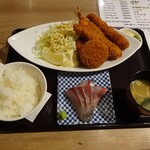 taishuuizakayagyosaiichibapurachinafisshu - ミックスフライ定食