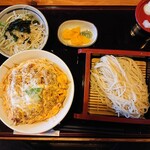 扇庵 - 2020年3月　かつ丼セット（蕎麦・冷）　1000-100円（月・木曜日100円off）