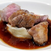 開化亭 - 岐阜県産ボーノポークのロースト～芽セロリのマッシュ添え