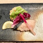 Otaru Tei - 鰆のおねば焼きと鮭包み揚げ、と魚二種