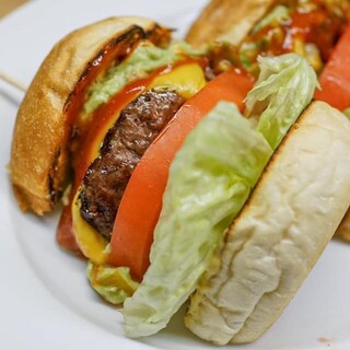 EAT Burger with various toppings available
